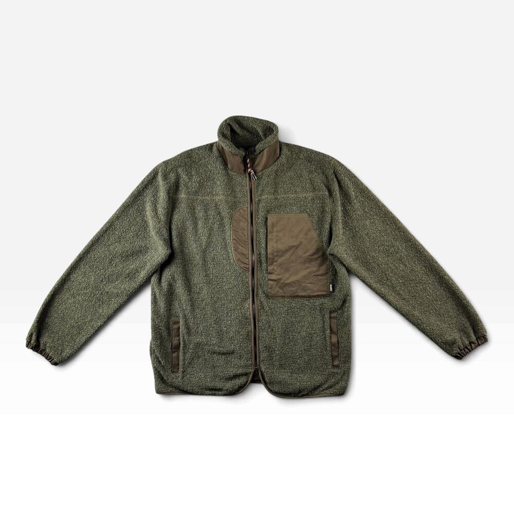 Pompeii Cactus Fleece Jacket Mens M Green Wool Blend Made Portugal Outdoor